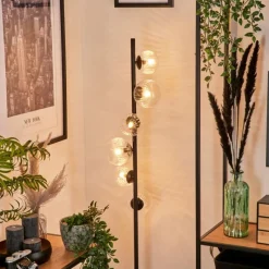 hofstein Lampadaire - Verre 10 cm, 12 cm Remaisnil Clair, 6 lumières