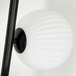 hofstein Lampadaire - Verre 10 cm, 12 cm, 15 cm Remaisnil Blanc, 6 lumières