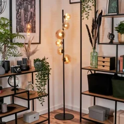 hofstein Lampadaire - Verre 10 cm, 12 cm, 15 cm Remaisnil Ambre, 6 lumières