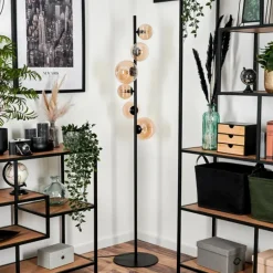 hofstein Lampadaire - Verre 10 cm, 12 cm, 15 cm Remaisnil Ambre, 6 lumières