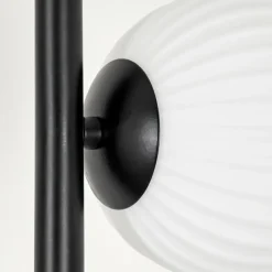 hofstein Lampadaire - Verre 10 cm, 12 cm Remaisnil Blanc, 3 lumières