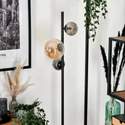 hofstein Lampadaire - Verre 10 cm, 15 cm Remaisnil Ambre, Fumé, 3 lumières