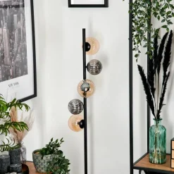 hofstein Lampadaire - Verre 10 cm, 12 cm Remaisnil Ambre, Clair, 5 lumières