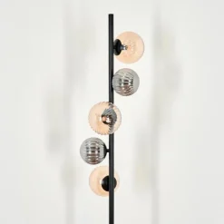 hofstein Lampadaire - Verre 10 cm, 12 cm Remaisnil Ambre, Clair, 5 lumières