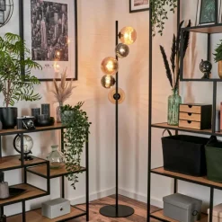 Suspension Verre Fumé-hofstein Lampadaire - Verre 12 cm, 15 cm Remaisnil Noir, 5 lumières