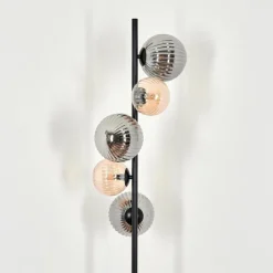 Suspension Verre Fumé-hofstein Lampadaire - Verre 12 cm, 15 cm Remaisnil Noir, 5 lumières