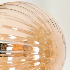 hofstein Lampadaire - Verre 10 cm, 12 cm Remaisnil Noir, 5 lumières