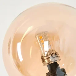 hofstein Lampadaire - Verre 10 cm Bernado Ambre, 3 lumières