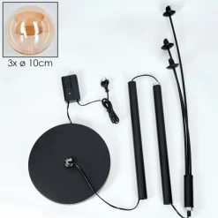 hofstein Lampadaire - Verre 10 cm Bernado Ambre, 3 lumières