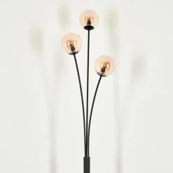 hofstein Lampadaire - Verre 10 cm Bernado Ambre, 3 lumières