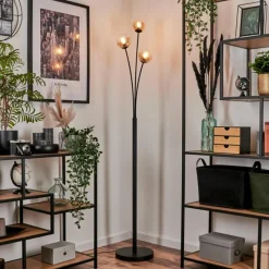 hofstein Lampadaire - Verre 10 cm Bernado Ambre, 3 lumières