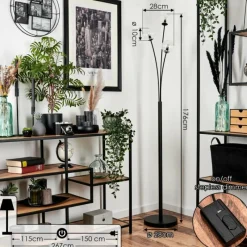 hofstein Lampadaire - Verre 10 cm Bernado Clair, 3 lumières