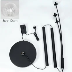 hofstein Lampadaire - Verre 10 cm Bernado Clair, 3 lumières