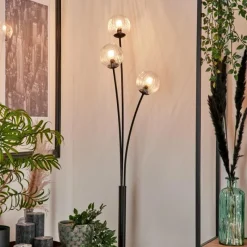 hofstein Lampadaire - Verre 10 cm Bernado Clair, 3 lumières