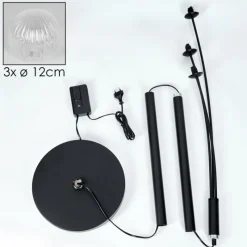 hofstein Lampadaire - Verre 12 cm Bernado Clair, 3 lumières