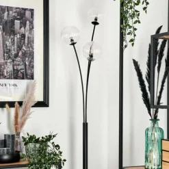 hofstein Lampadaire - Verre 12 cm Bernado Clair, 3 lumières