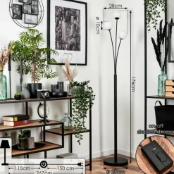 hofstein Lampadaire - Verre 10 cm Bernado Blanc, 3 lumières