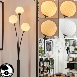 hofstein Lampadaire - Verre 12 cm Bernado Blanc, 3 lumières