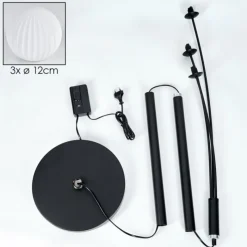 hofstein Lampadaire - Verre 12 cm Bernado Blanc, 3 lumières