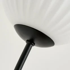 hofstein Lampadaire - Verre 12 cm Bernado Blanc, 3 lumières