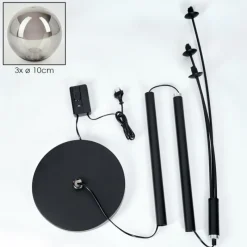 hofstein Lampadaire - Verre 10 cm Bernado Fumé, 3 lumières