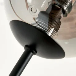 hofstein Lampadaire - Verre 10 cm Bernado Fumé, 3 lumières