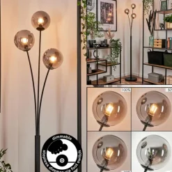 Suspension Verre Fumé-hofstein Lampadaire - Verre 12 cm Bernado Fumé, 3 lumières