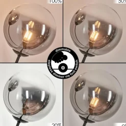 hofstein Lampadaire - Verre 15 cm Bernado Clair, Fumé, 3 lumières