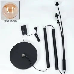 hofstein Lampadaire - Verre 15 cm Bernado Ambre, 3 lumières