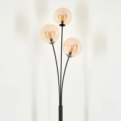 hofstein Lampadaire - Verre 15 cm Bernado Ambre, 3 lumières