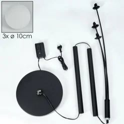 hofstein Lampadaire - Verre 10 cm Bernado Blanc, 3 lumières