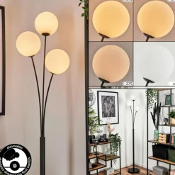 hofstein Lampadaire - Verre 15 cm Bernado Blanc, 3 lumières