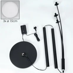 hofstein Lampadaire - Verre 15 cm Bernado Blanc, 3 lumières