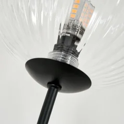 hofstein Lampadaire - Verre 15 cm Bernado Clair, 3 lumières