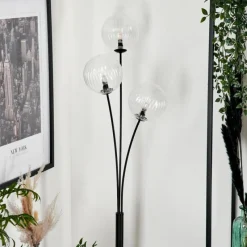 hofstein Lampadaire - Verre 15 cm Bernado Clair, 3 lumières