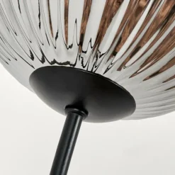 hofstein Lampadaire - Verre 15 cm Bernado Fumé, 3 lumières