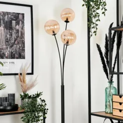 hofstein Lampadaire - Verre 15 cm Bernado Ambre, 3 lumières