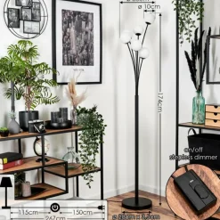 hofstein Lampadaire - Verre 10 cm Bernado Blanc, 6 lumières