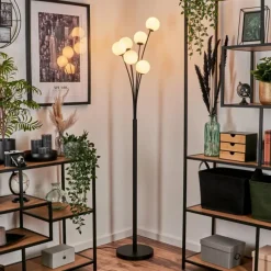 hofstein Lampadaire - Verre 10 cm Bernado Blanc, 6 lumières