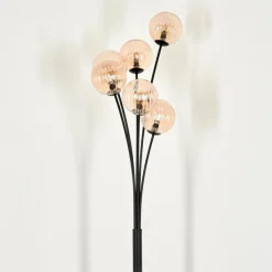 hofstein Lampadaire - Verre 12 cm Bernado Ambre, 6 lumières