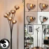 hofstein Lampadaire - Verre 12 cm Bernado Clair, Fumé, 6 lumières