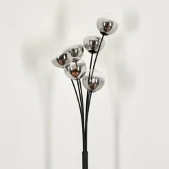 hofstein Lampadaire - Verre 12 cm Bernado Clair, Fumé, 6 lumières