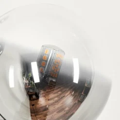 hofstein Lampadaire - Verre 10 cm Bernado Clair, Fumé, 6 lumières