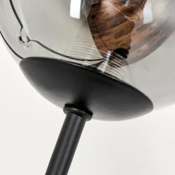 hofstein Lampadaire - Verre 10 cm Bernado Clair, Fumé, 6 lumières