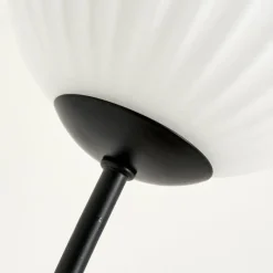 hofstein Lampadaire - Verre 12 cm Bernado Blanc, 5 lumières