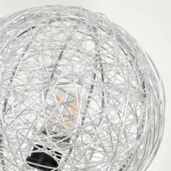 hofstein Lampadaire - Verre 12 cm Bernado Argenté, 6 lumières