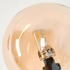 hofstein Lampadaire - Verre 10 cm Bernado Ambre, 6 lumières