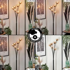 hofstein Lampadaire - Verre 10 cm Bernado Ambre, Clair, 6 lumières