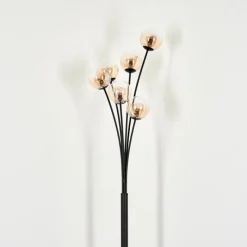 hofstein Lampadaire - Verre 10 cm Bernado Ambre, Clair, 6 lumières