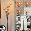 hofstein Lampadaire - Verre 12 cm Bernado Ambre, Clair, 6 lumières